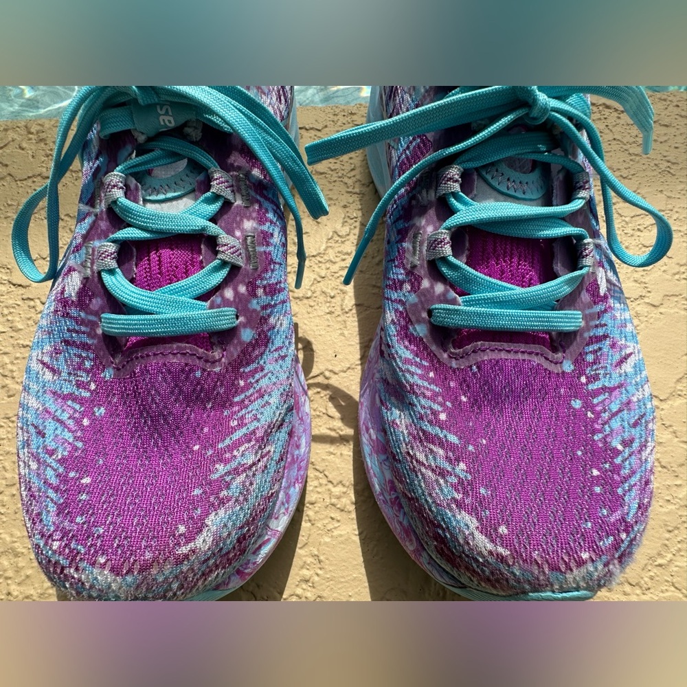 Asics Gel Noosa Tri 16 Bold Magenta Marbled Running Shies Women Size 8 Clean - Picture 7 of 14